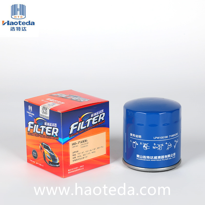 Haoteda LPW100180 مرشحات الزيت المعدنية قطع غيار السيارات عالية الكفاءة